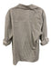 Babaton Size 2XS Brown Cotton Striped Button Front Cuff Sleeve Top Brown / 2XS