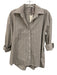 Babaton Size 2XS Brown Cotton Striped Button Front Cuff Sleeve Top Brown / 2XS