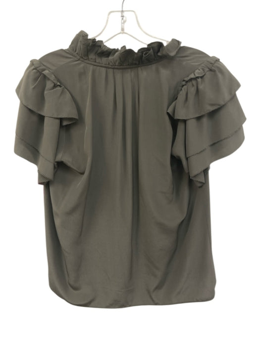 Hunter Bell Size XS Deep Green No Fabric Tag Tiered Sleeve Mock Neck Top Deep Green / XS