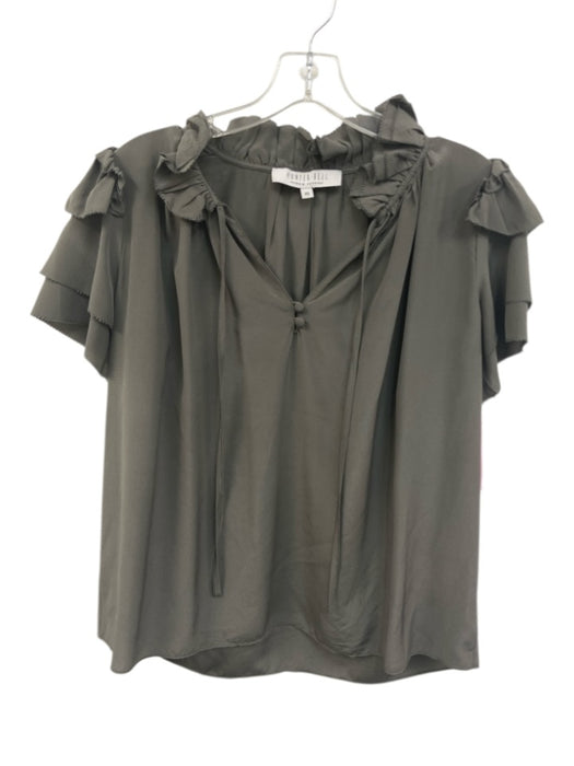 Hunter Bell Size XS Deep Green No Fabric Tag Tiered Sleeve Mock Neck Top Deep Green / XS
