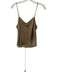 Shug! Size M Brown Silk Satin V Neck Drawstring Waist Top Brown / M