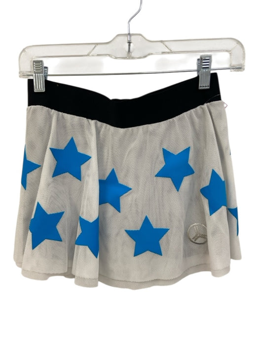 Ultracor Size XS White & Blue Synthetic Elastic Waist Athleisure Stars Skirt White & Blue / XS