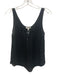 Joie Size S Black Silk Sleeveless 1/4 Button Semi Sheer Top Black / S
