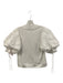 Marie Oliver Size S White Cotton V Neck Puff Sleeve Mixed Fabric Top White / S