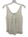 Joie Size S White Silk Sleeveless 1/4 Button Semi Sheer Top White / S
