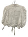 Lanhtropy Size S White Linen Button Front Puff Sleeve Tie Front Top White / S