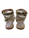Schutz Shoe Size 6B Tan Leather T Toe Ankle Buckle Snakeskin Open Toe Sandals Tan / 6B