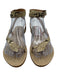 Schutz Shoe Size 6B Tan Leather T Toe Ankle Buckle Snakeskin Open Toe Sandals Tan / 6B