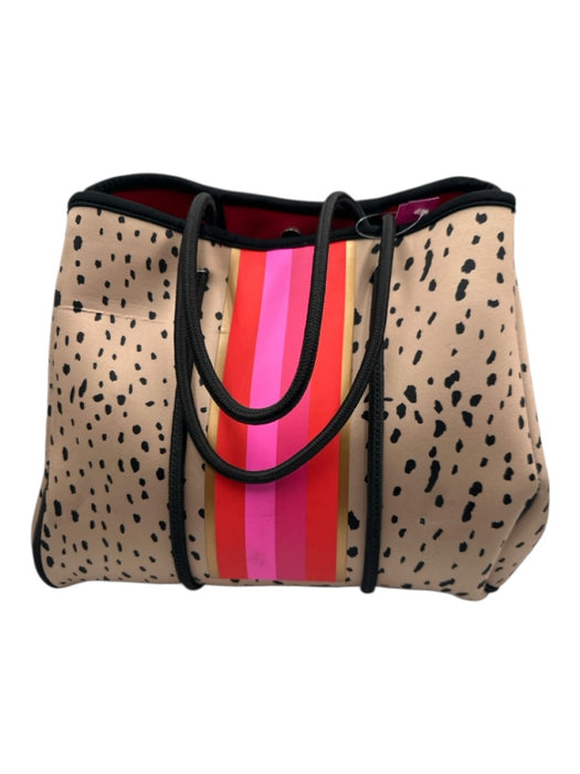 Taylor Gray Brown Synthetic Tote Magnetic Clasp Animal Print Bag Brown / Large
