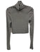 SPLITS59 Size S Black & White Modal Striped Long Sleeve Turtleneck Cropped Top Black & White / S