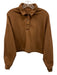 Alo Size Est XS/S Brown Cotton Drop Shoulder Crop Top Brown / Est XS/S