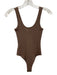 L'agence Size XXS Taupe Cotton & Modal Scoop Neck Ribbed Sleeveless Bodysuit Top Taupe / XXS