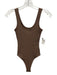 L'agence Size XXS Taupe Cotton & Modal Scoop Neck Ribbed Sleeveless Bodysuit Top Taupe / XXS