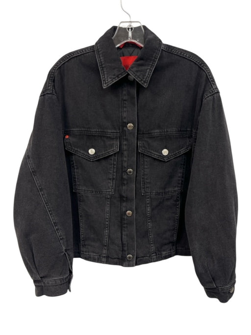 MAX&Co. Size 2 Black Cotton Lined Trucker Denim Jacket Black / 2