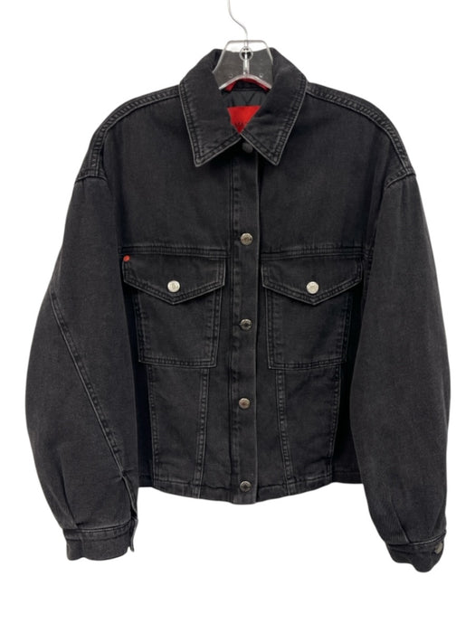 MAX&Co. Size 2 Black Cotton Lined Trucker Denim Jacket Black / 2
