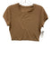 Alo Size Est XS/S Taupe Brown Synthetic Knit Crop Athletic Top Taupe Brown / Est XS/S