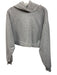 Alo Size XS Light Grey Cotton & Polyester Cropped Hood Heathered Sweatshirt Light Grey / XS