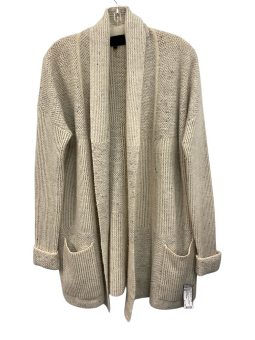 Quinn Size XS Cream Cashmere Open Front Front Pockets Sweater Cream / XS