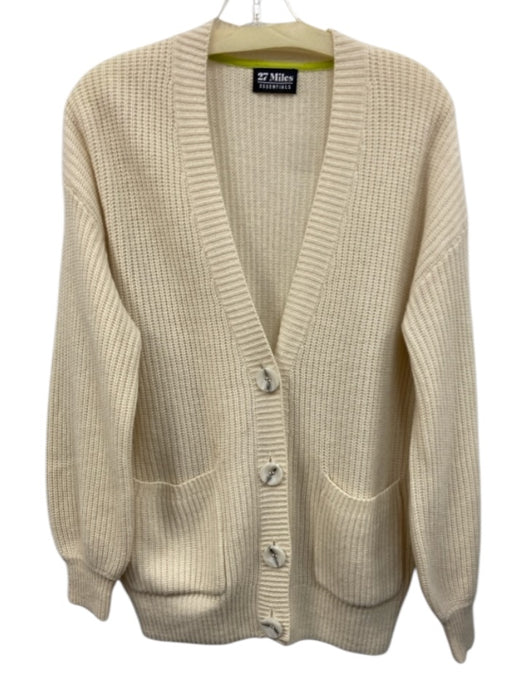 27 Miles Size S/M Cream Cashmere Button Front Cardigan Sweater Cream / S/M