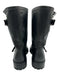 Steve Madden Shoe Size 6.5 Black Leather Buckle Detail Platform Moto Boots Black / 6.5