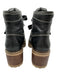 Free People Shoe Size 6.5 Black & Brown Leather Stacked Block Heel Boots Black & Brown / 6.5