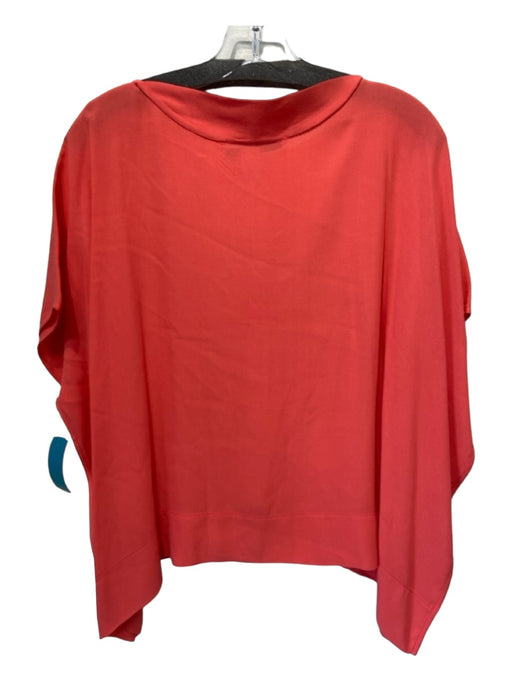 Diane Von Furstenberg Size P Coral Orange Viscose Blend Round Neck Dolman Top Coral Orange / P