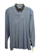 Lanvin Size 16 Blue Cotton Blend Solid Collar Detail Men's Long Sleeve Shirt 16