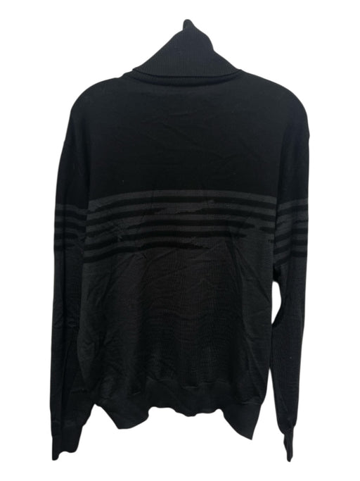 MCQ Size Est L Black & Gray Wool Striped Turtle Neck Men's Sweater Black & Gray / Est L