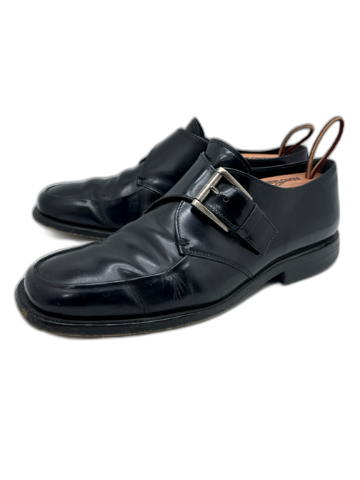 Prada Shoe Size 8 AS IS Black Leather Buckle Detail Men's Shoes Black / 8