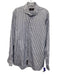Robert Talbott Size XL White & Blue Cotton Striped Button Up Long Sleeve Shirt White & Blue / XL
