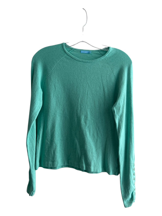 J Mclaughlin Size XS Light Green Cotton Blend Long Sleeve Round Neck Top Light Green / XS