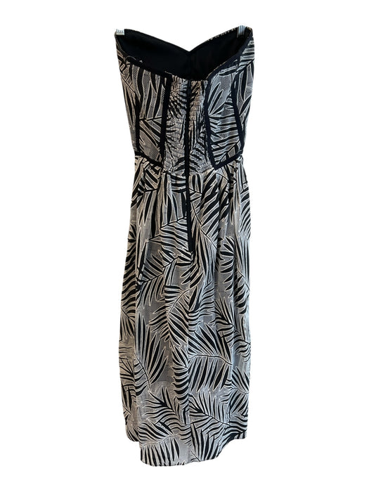 Parker Size XS Black Polyester Lace Overlay Bodice Strapless Midi Dress Black / XS
