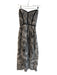 Parker Size XS Black Polyester Lace Overlay Bodice Strapless Midi Dress Black / XS