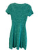 M Missoni Size 38 Green Cotton Blend Jacquard V Neck Short Sleeve A-line Dress Green / 38