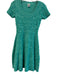 M Missoni Size 38 Green Cotton Blend Jacquard V Neck Short Sleeve A-line Dress Green / 38