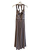 Wtoo Size 0 Dark Taupe Polyester Open Back Criss Cross Front Back Zip Gown Dark Taupe / 0