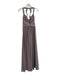 Wtoo Size 0 Dark Taupe Polyester Open Back Criss Cross Front Back Zip Gown Dark Taupe / 0
