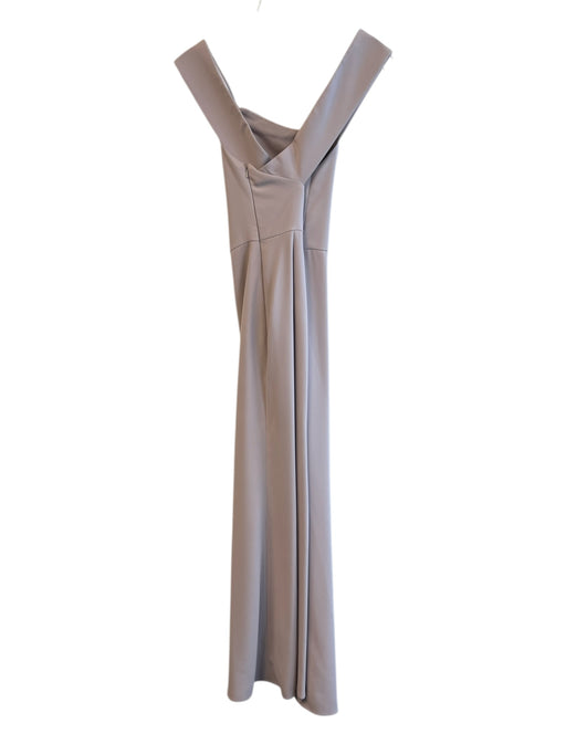 Dessy Collection Size 2 Beige Polyester Off Shoulder Back Zip Square Neck Gown Beige / 2