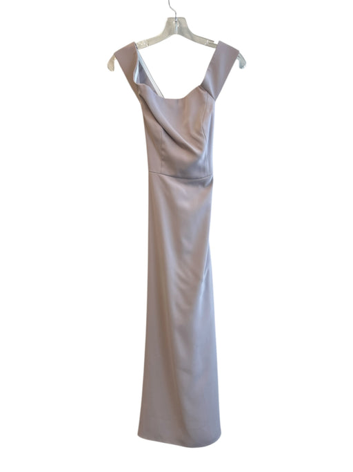 Dessy Collection Size 2 Beige Polyester Off Shoulder Back Zip Square Neck Gown Beige / 2