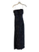 Carolina Herrera Size 4 Navy & Black Strapless Brocade Back Zip Boning Gown Navy & Black / 4