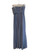 Monique Lhuillier Size 2 Blue Polyester Strapless Side Zip Sheer Overlay Gown Blue / 2