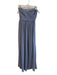 Monique Lhuillier Size 2 Blue Polyester Strapless Side Zip Sheer Overlay Gown Blue / 2
