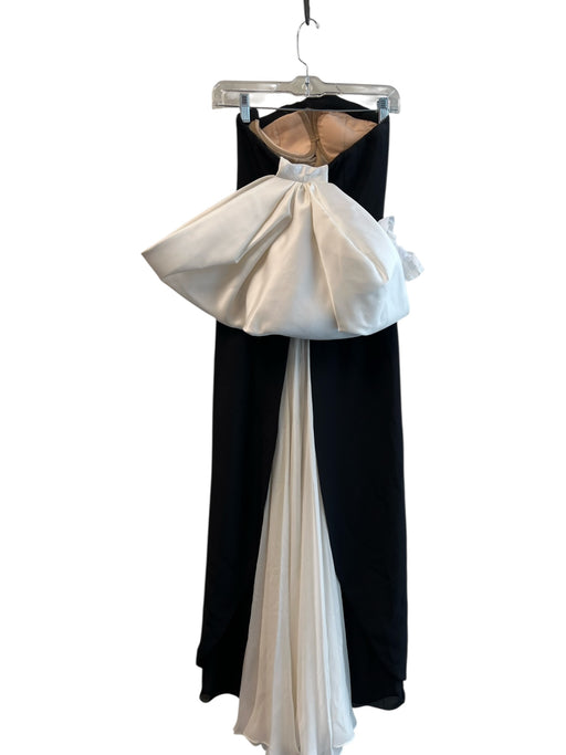 Norman Ambrose Size Est Small Black & White No Fabric Tag Strapless Gown Black & White / Est Small