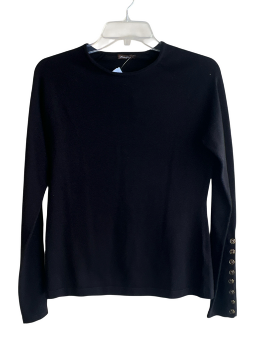 J Mclaughlin Size XS Black Cotton Blend Long Sleeve Round Neck Top Black / XS