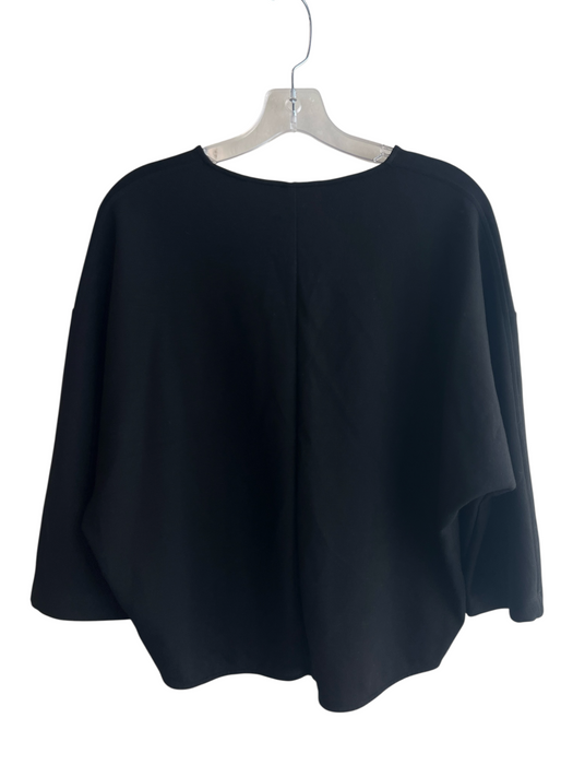 Theory Size 4 Black Viscose V Neck 3/4 Sleeve Top Black / 4