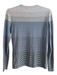J Mclaughlin Size XS Blue, Gray & White Cotton Blend Striped Round Neck Top Blue, Gray & White / XS