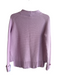 Kinross Size XS Lilac Cotton Mock Collar Long Sleeve Ribbed Accents Sweater Lilac / XS