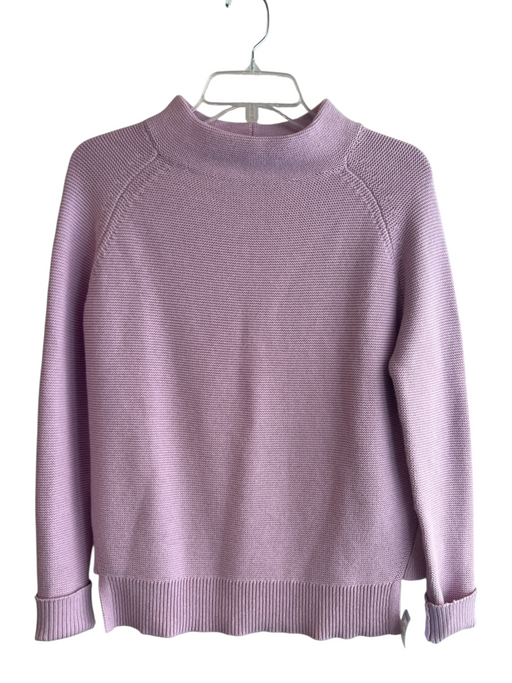 Kinross Size XS Lilac Cotton Mock Collar Long Sleeve Ribbed Accents Sweater Lilac / XS