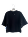 Tibi Size XXS Black Cotton Wide Half Sleeve Round Neck silver hardware Top Black / XXS