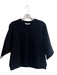 Tibi Size XXS Black Cotton Wide Half Sleeve Round Neck silver hardware Top Black / XXS